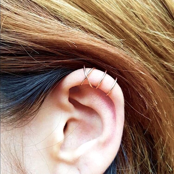 mam262 Jewelry - Silver Earring Cuff Set